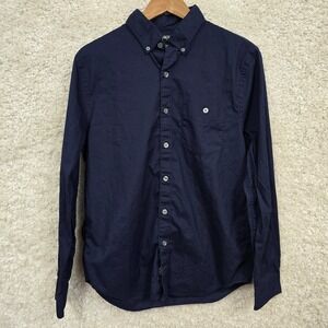 Todd Snyder Button Down Shirt‎ Men's Medium Navy Blue Cotton Casual